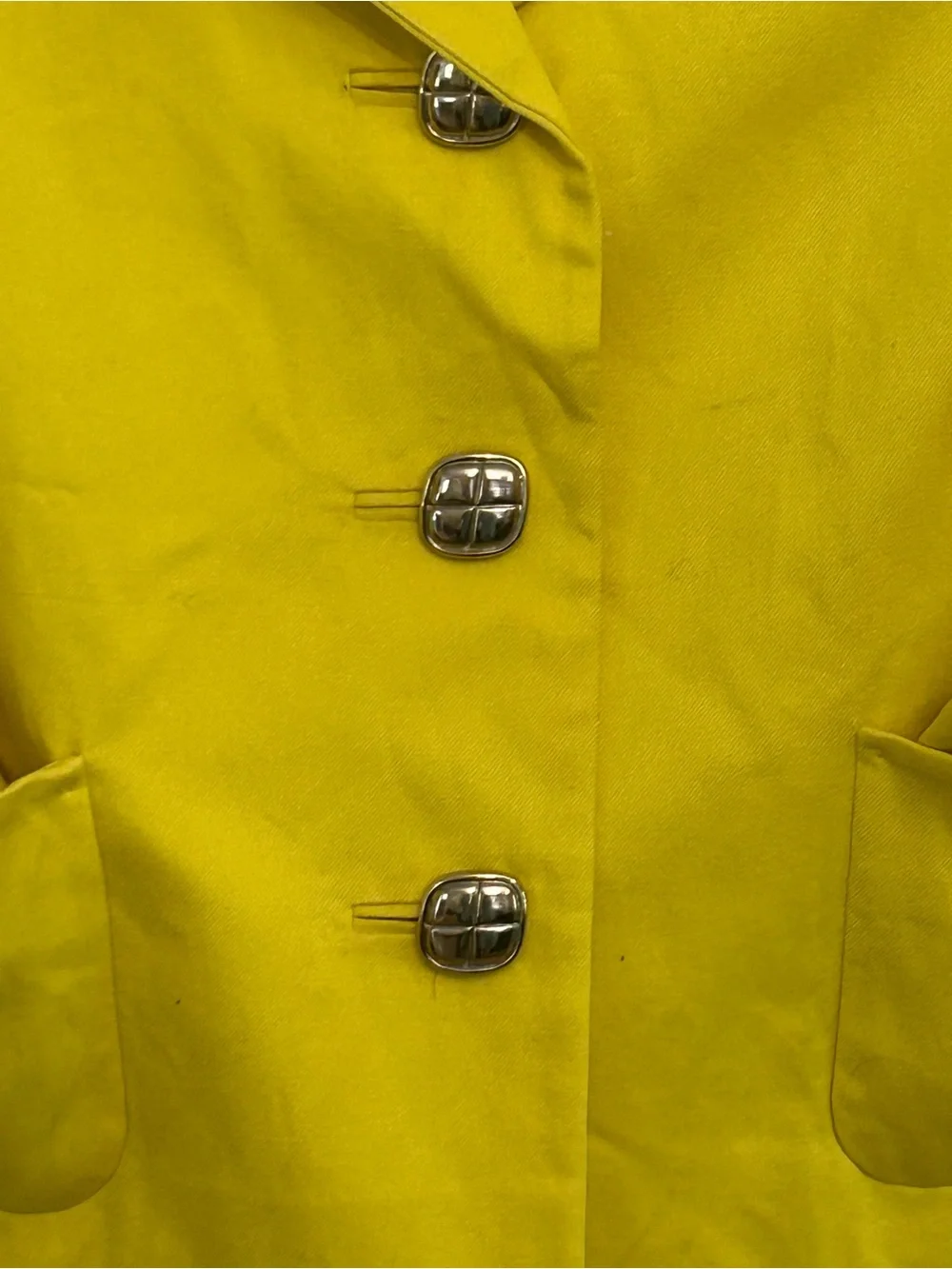 Vintage Cropped Hugo Boss‎ Bright Yellow Women's Button-Front Blazer